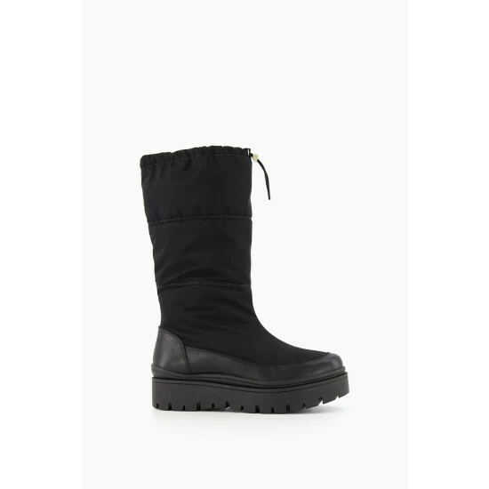 Dune London Black Remmie Padded Nylon Wedge Boots 3 Dune London Black Remmie Padded Nylon Wedge Boots