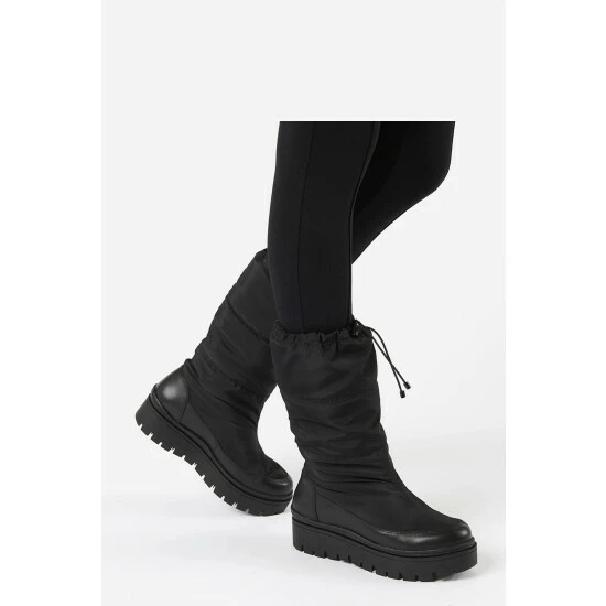 Dune London Black Remmie Padded Nylon Wedge Boots 7 Dune London Black Remmie Padded Nylon Wedge Boots - Image 5