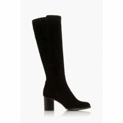 Dune London Black Titaneum Knee High Boots