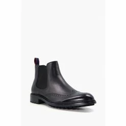Alternative view of Dune London Check Brogue Chelsea Black Boots
