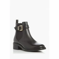 Alternative view of Dune London Piros T Black Buckle Strap Ankle Boots