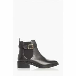 Dune London Piros T Black Buckle Strap Ankle Boots -Dune London Sales unnamed file 2357