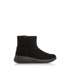 Dune London Comfort Black Faux Fur Lined Ankle Boots