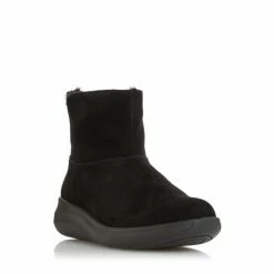 Alternative view of Dune London Comfort Black Faux Fur Lined Ankle Boots