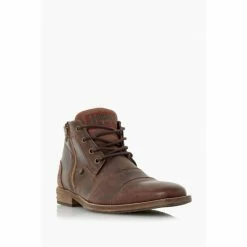 Alternative view of Dune London Captains Double Toe Cap Detail Leather Brown Boots
