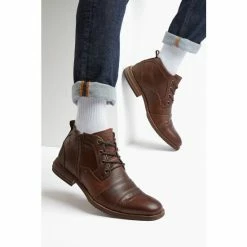 Dune London Captains Double Toe Cap Detail Leather Brown Boots -Dune London Sales unnamed file 2375