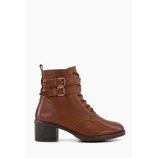 Dune London Brown Wf Paxan Buckle Detail Heeled Boots 3 Dune London Brown Wf Paxan Buckle Detail Heeled Boots
