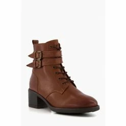 Alternative view of Dune London Brown Wf Paxan Buckle Detail Heeled Boots