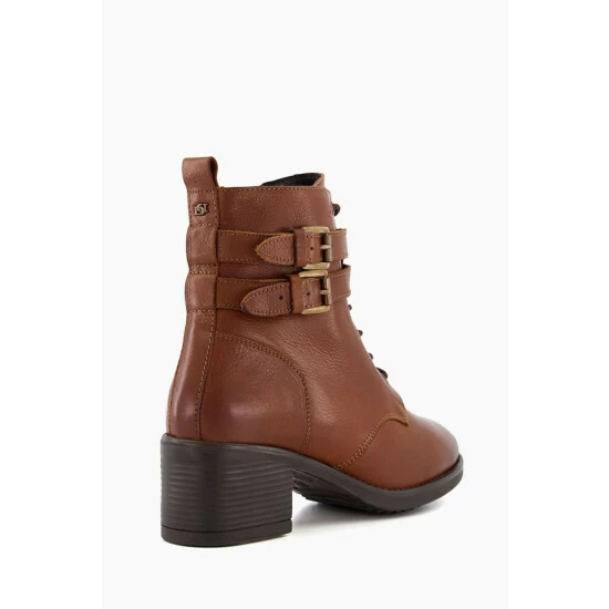 Dune London Brown Wf Paxan Buckle Detail Heeled Boots 5 Dune London Brown Wf Paxan Buckle Detail Heeled Boots - Image 3
