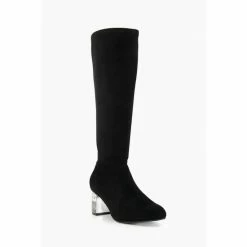 Alternative view of Dune London Black Stargazer Jewel Heel Stretch High Boots