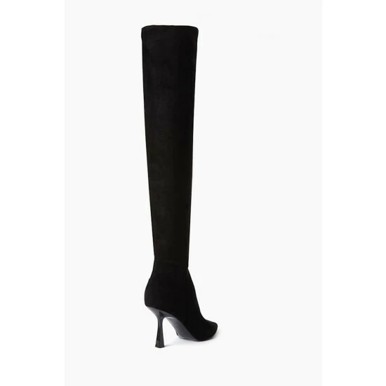 Dune London Black Sibella Flare Heel High Leg Boots 4 Dune London Black Sibella Flare Heel High Leg Boots - Image 2
