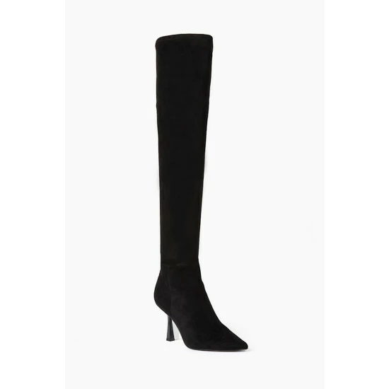 Dune London Black Sibella Flare Heel High Leg Boots 5 Dune London Black Sibella Flare Heel High Leg Boots - Image 3