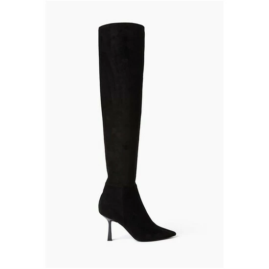 Dune London Black Sibella Flare Heel High Leg Boots 7 Dune London Black Sibella Flare Heel High Leg Boots - Image 5