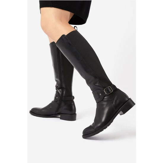 Dune London Treasury Harness Detail Black High Boots 7 Dune London Treasury Harness Detail Black High Boots - Image 5