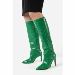 Dune London Spice Green Pointed Stiletto Knee High Heeled Boots -Dune London Sales unnamed file 2433