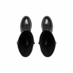 Alternative view of Dune London Trafalgar T Black Buckle Strap Mid Calf Boots