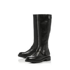 Dune London Trafalgar T Black Buckle Strap Mid Calf Boots -Dune London Sales unnamed file 2443