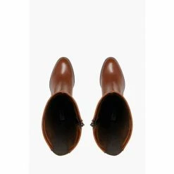 Dune London Brown Taxi Refined Buckle Strap Knee High Zip Up Boots -Dune London Sales unnamed file 2449