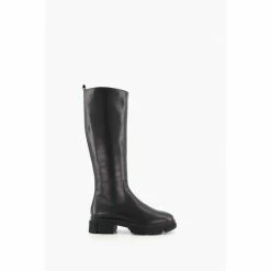 Dune London Black Tapioca High Leg Monster Sole Boots
