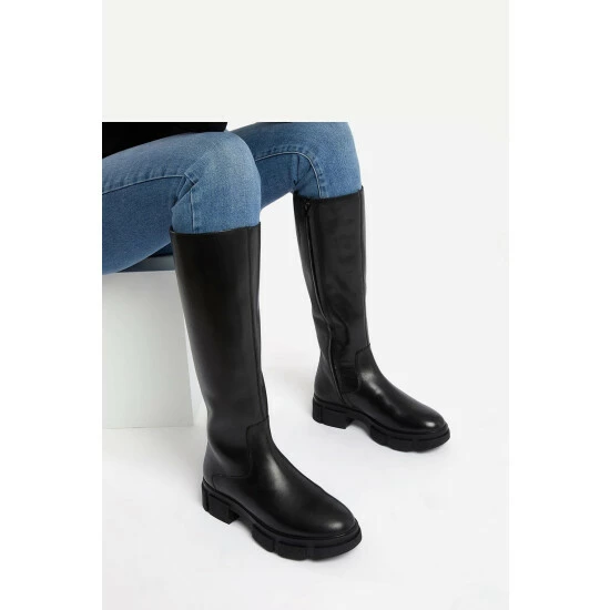 Dune London Black Tapioca High Leg Monster Sole Boots 7 Dune London Black Tapioca High Leg Monster Sole Boots - Image 5