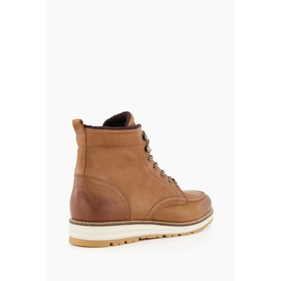 Dune London Brown Crannes Apron Wedge Hiker Boots 5 Dune London Brown Crannes Apron Wedge Hiker Boots - Image 3