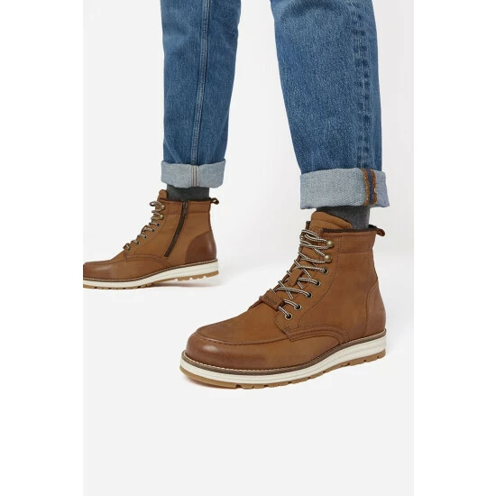 Dune London Brown Crannes Apron Wedge Hiker Boots 7 Dune London Brown Crannes Apron Wedge Hiker Boots - Image 5
