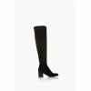 Dune London Sander Black Over The Knee Boots