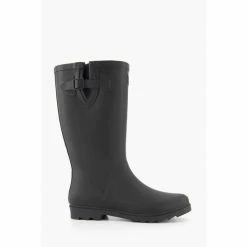 Dune London Reid Black Calf Wellie Boots