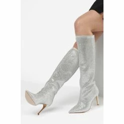 Dune London Metallic Sparkly Hotfix High Leg Point Boots -Dune London Sales unnamed file 2506