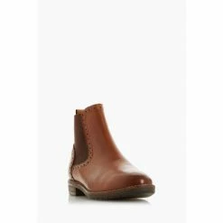 Alternative view of Dune London Quant Wide Fit Brogue Brown Chelsea Boots