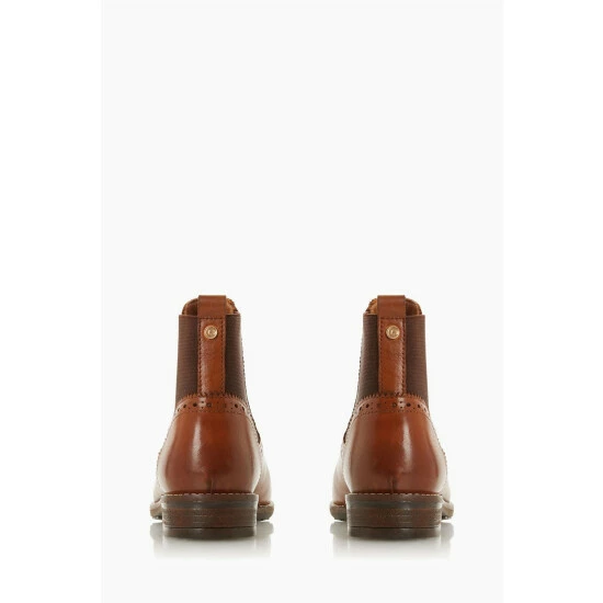 Dune London Quant Wide Fit Brogue Brown Chelsea Boots 5 Dune London Quant Wide Fit Brogue Brown Chelsea Boots - Image 3