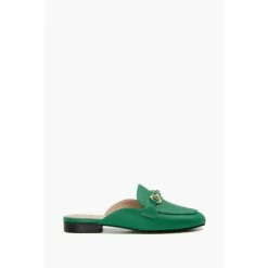 Dune London Green Glowin Snaffle Trim Backless Loafers