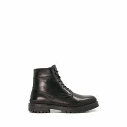 Dune London Coordinator Plain Toe Premium Bur Black Boots