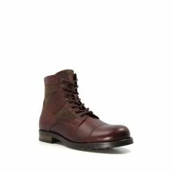 Alternative view of Dune London Cornered Canvas Panelled Toeca Black Boots