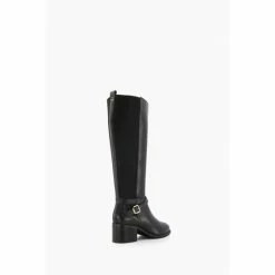 Dune London Wide Fit Black Tildings Strap Detail High Leg Boots -Dune London Sales unnamed file 2609