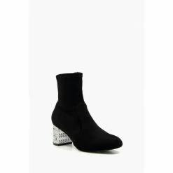 Alternative view of Dune London Optimal Jewel Heel Ankle Black Boots