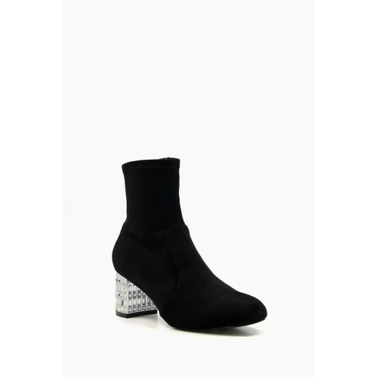 Dune London Optimal Jewel Heel Ankle Black Boots 4 Dune London Optimal Jewel Heel Ankle Black Boots - Image 2
