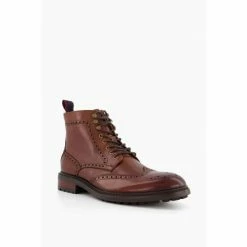 Alternative view of Dune London Brown Masked Eyelet Brogue Boots