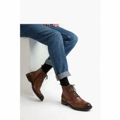 Dune London Brown Masked Eyelet Brogue Boots -Dune London Sales unnamed file 2636