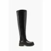 Dune London Taurus Over The Knee Stretch Black Boots