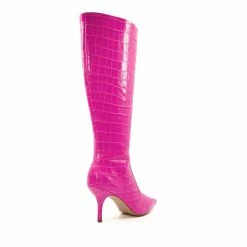 Dune London Pink Spritz Heeled Pointed Croc Effect Boots -Dune London Sales unnamed file 2651