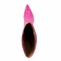 Dune London Pink Spritz Heeled Pointed Croc Effect Boots -Dune London Sales unnamed file 2652