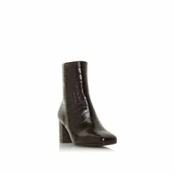 Dune London Oregon Brown Square Toe Mid Heel Ankle Boots -Dune London Sales unnamed file 2659
