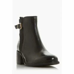 Alternative view of Dune London Black Poetic Buckle Block Heel Ankle Boots
