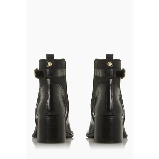 Dune London Black Poetic Buckle Block Heel Ankle Boots 6 Dune London Black Poetic Buckle Block Heel Ankle Boots - Image 4