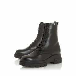 Alternative view of Dune London Parque T Black Chunky Outsole Lace-Up Ankle Boots