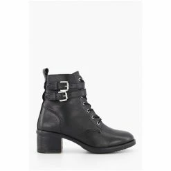 Dune London Black Wf Paxan Buckle Detail Heeled Ankle Boots -Dune London Sales unnamed file 2686