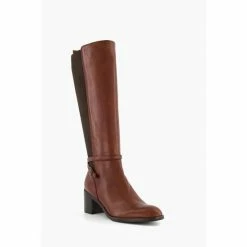 Alternative view of Dune London Taxie Classic Brown Block Heel Boots