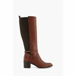 Dune London Taxie Classic Brown Block Heel Boots -Dune London Sales unnamed file 2697