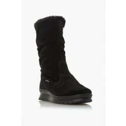 Alternative view of Dune London Black Suede Water Resistant Faux Fur Boots